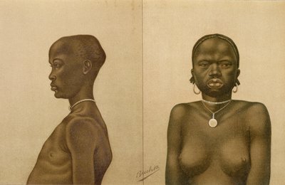 Garçon Waganda et fille Dinka, de 