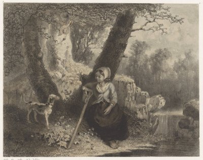 Fille appuyée sur une béquille - Richard Burnier