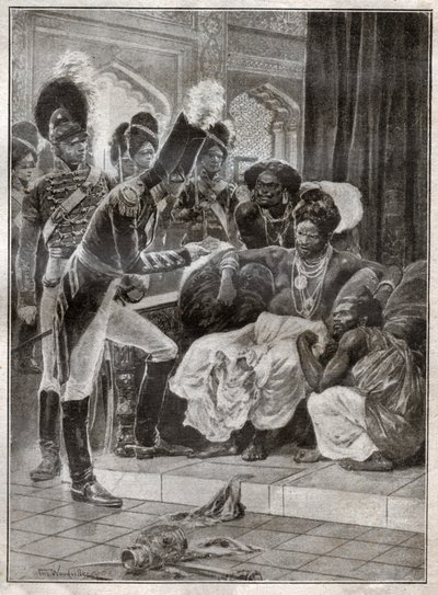 Sri Vikrama Rajasinha, roi de Kandy (Sri Lanka) destitué par les Anglais en 1815. 1924 (illustration) - Richard Caton (after) Woodville