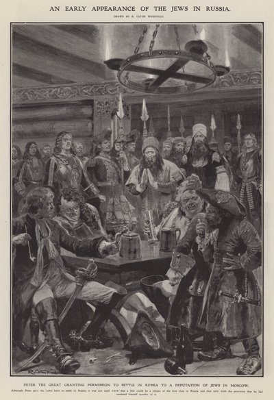 Une première apparition des Juifs en Russie (lithographie) - Richard Caton II (after) Woodville