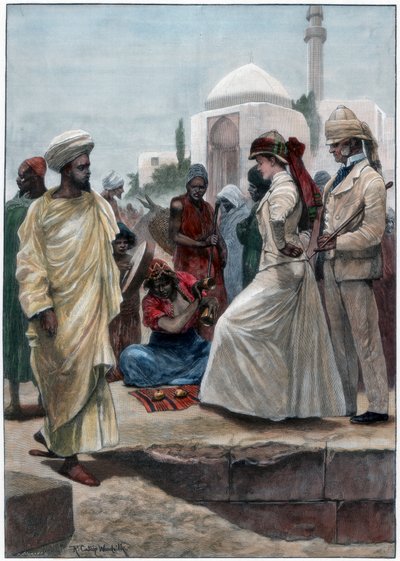 Un prestidigitateur de rue à Alger, 1895 - Richard Caton II Woodville