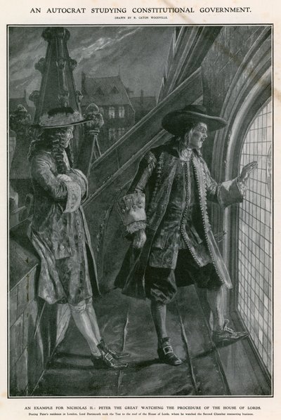 Pierre le Grand observant la procédure de la Chambre des Lords - Richard Caton Woodville