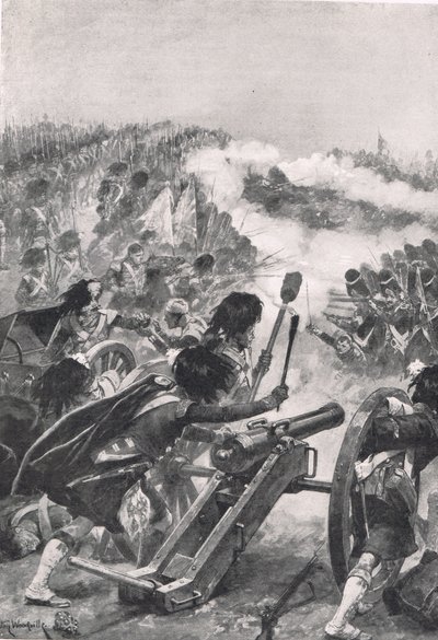 Les Highlanders retournant les canons français capturés sur les bataillons de Brenniers, illustration de 