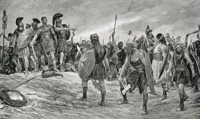 Vespasien sauvé par son fils Titus, illustration de 