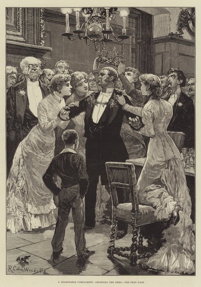 Un compliment de saison, couronnement du héros - Richard Caton Woodville junior