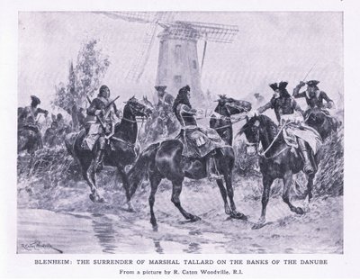 Blenheim, 13 août 1704 : La reddition du maréchal Tallard sur les rives du Danube, illustration de British Battles on Land and Sea, 1915 - Richard Caton Woodville junior