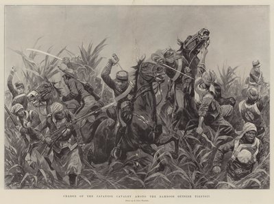 Charge de la cavalerie japonaise parmi les bambous à l