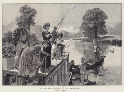 Pêche depuis une maison-bateau - Richard Caton Woodville junior