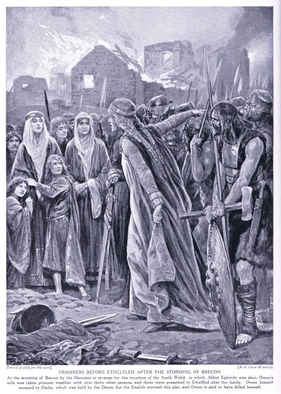 Prisonniers devant la reine Ethelred, années 1920 - Richard Caton Woodville junior