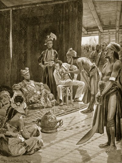 Sir James Brooke à Bornéo, 1842, illustration de 