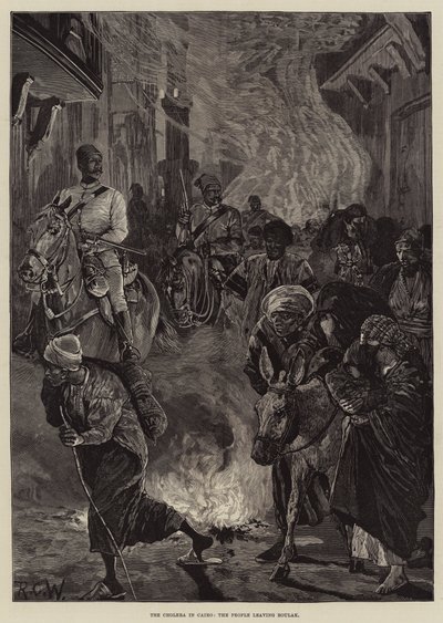 Le choléra au Caire, les gens quittant Boulak - Richard Caton Woodville junior