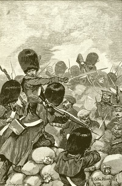 Le combat dans la batterie de sacs de sable - Richard Caton Woodville junior