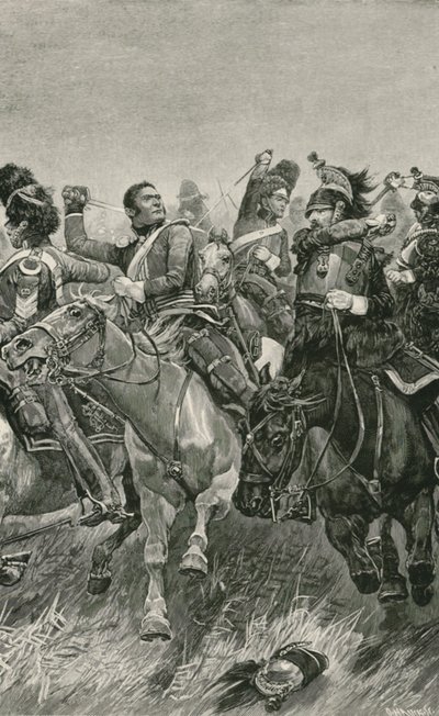 La Charge vaillante des Scots Greys à la bataille de Waterloo - Richard Caton Woodville junior