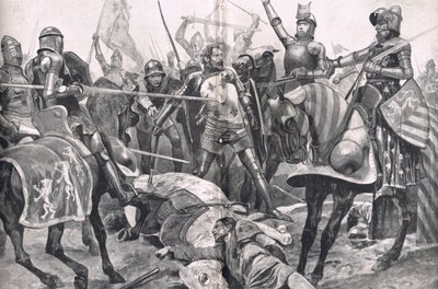 Le dernier combat de Jean II de France à la bataille de Poitiers, illustration tirée de 