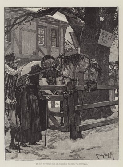 Le Cheval du Soldat Perdu, un Incident de la Guerre Civile en Angleterre - Richard Caton Woodville junior