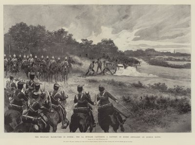 Les manœuvres militaires dans le Sussex, les 3e hussards capturant une batterie d