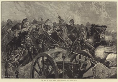 La Guerre en Égypte, les Gardes à cheval chargeant les canons ennemis - Richard Caton Woodville junior