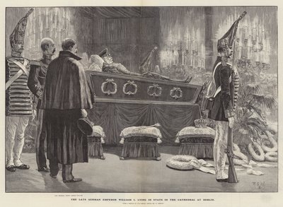 Le défunt empereur allemand Guillaume Ier en état dans la cathédrale de Berlin - Richard Caton Woodville junior