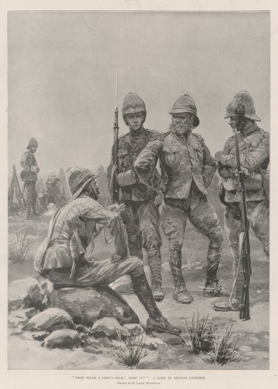 Tu portes une Peau de Lion ! enlève-la ! Un Boer en Uniforme Britannique - Richard Caton Woodville junior