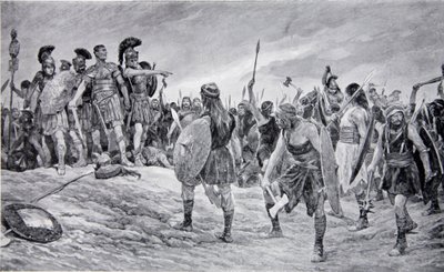 Vespasien sauvé par son fils Titus, illustration de 