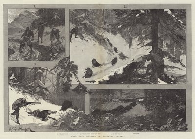 Chasse au sanglier en Albanie du Nord - Richard Caton Woodville junior