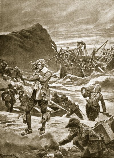 Échoué aux Bermudes, 1609, illustration de 