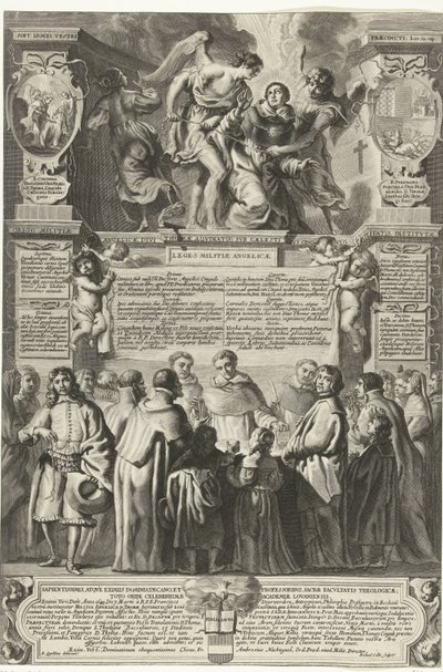 Institution de la confrérie Militia Angelica Thomae Aquinatis, 1649 Origo Militiae Angelicae, divi Thomae Aquinatis; sub caelesti eius cingulo castitatis, institutae - Richard Collin