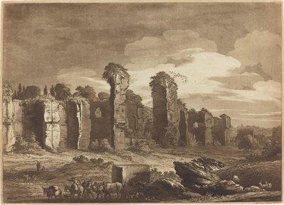 Vue des ruines des thermes de Caracalla, prise des jardins des Jésuites à Rome - Richard Cooper II