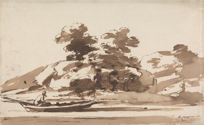 Bateliers dans une barque - Richard Cooper the Younger