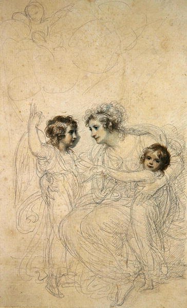 La comtesse de Hopetoun avec ses filles Jasmin et Lucy - Richard Cosway