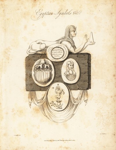 Sphinx égyptien, scarabée, Horus, etc., 1823 - Richard Dagley