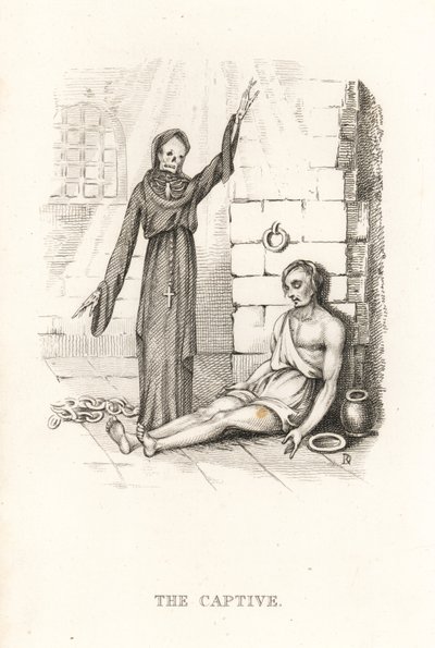 Le squelette de la Mort et le captif, 1827 (gravure) - Richard Dagley