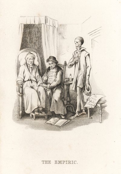 Le squelette de la Mort et le charlatan, 1827 (gravure) - Richard Dagley