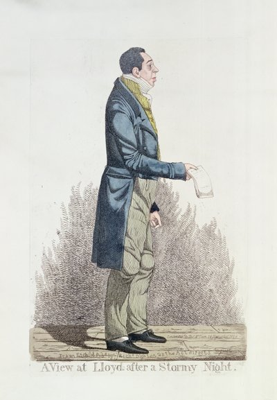 Vue à Lloyds après une nuit orageuse, 1824 (gravure en couleur) - Richard Dighton