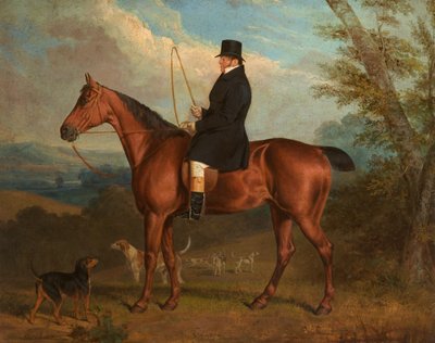 Le révérend W. Parker sur un chasseur bai avec des chiens - Richard Dodd Widdas