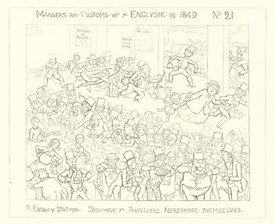 1849, Une gare montrant les voyageurs se rafraîchissant - Richard Doyle