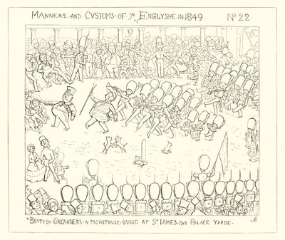 1849, Les grenadiers britanniques montant la garde à la cour du palais St James - Richard Doyle