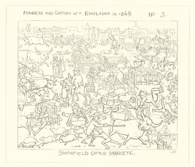 1849, Marché aux bestiaux de Smithfield - Richard Doyle