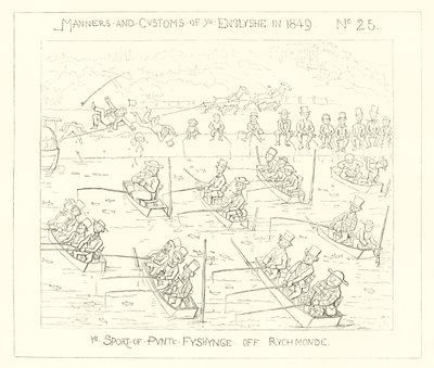 1849, Le sport de la pêche en barque à Richmond - Richard Doyle