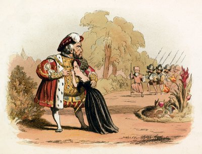 Évasion étroite pour la reine Catherine Parr - Richard Doyle