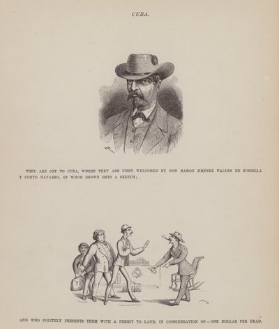Page du Tour américain de Messieurs Brown, Jones et Robinson - Richard Doyle