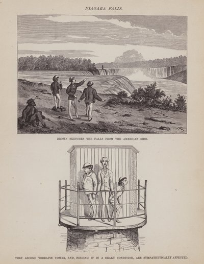 Page du Tour Américain de Messieurs Brown, Jones et Robinson (gravure) - Richard Doyle