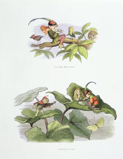 Pauvre petit oiseau taquiné, et Cour assise, illustrations de 