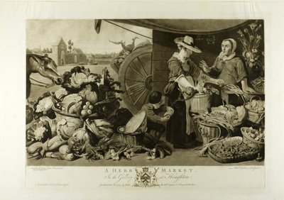 Un marché aux herbes, de la galerie Houghton - Richard Earlom