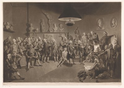 Membres de la Royal Academy dans un intérieur avec un modèle masculin nu, 1768 - Richard Earlom