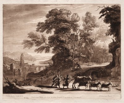 Liber Veritatis : No. 34, Paysans avec du bétail attaqués par des bandits, 1774 - Richard Earlom