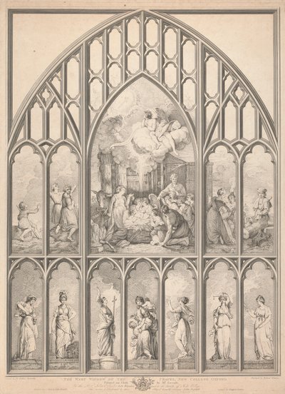La fenêtre ouest de la chapelle, New College Oxford - Richard Earlom