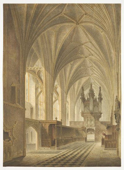 Le chœur de la cathédrale de Bristol, vue vers l