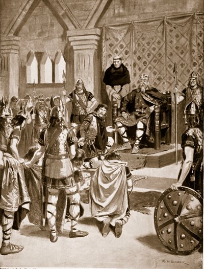 Trophées de Charlemagne présentés à Offa de Mercie, 786 av. J.-C., illustration de 