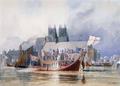 Arrivée du Lord Maire à Westminster, vers 1841 - Richard Henry Nibbs